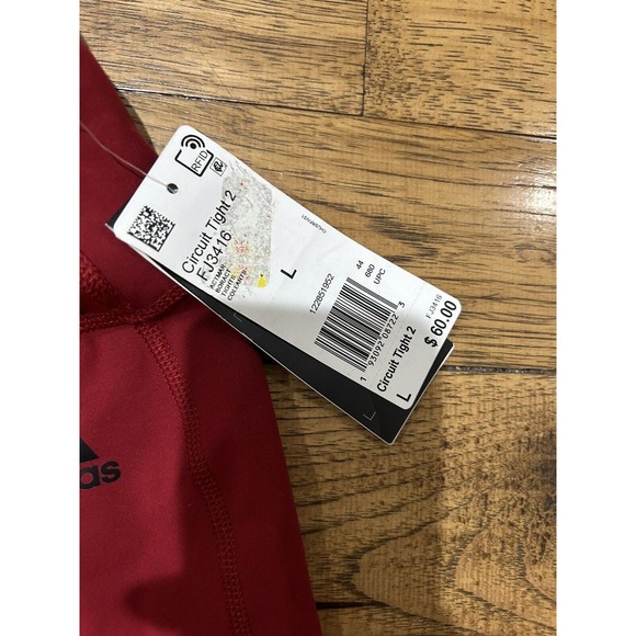 Adidas Women’s Red Circuit Tight 2 Leggings Size L NWT! - Picture 5 of 11